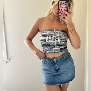 Princess Polly Newspaper Printed Tube Top